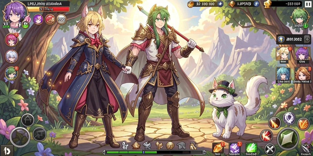 Karakter game yang penuh warna dan detail.