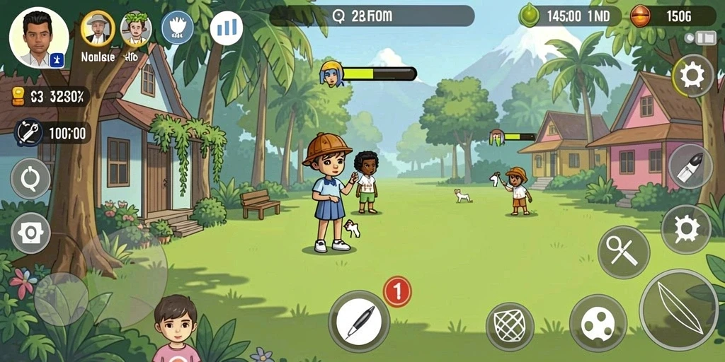 Screenshot dari level yang menantang dan mendebarkan.